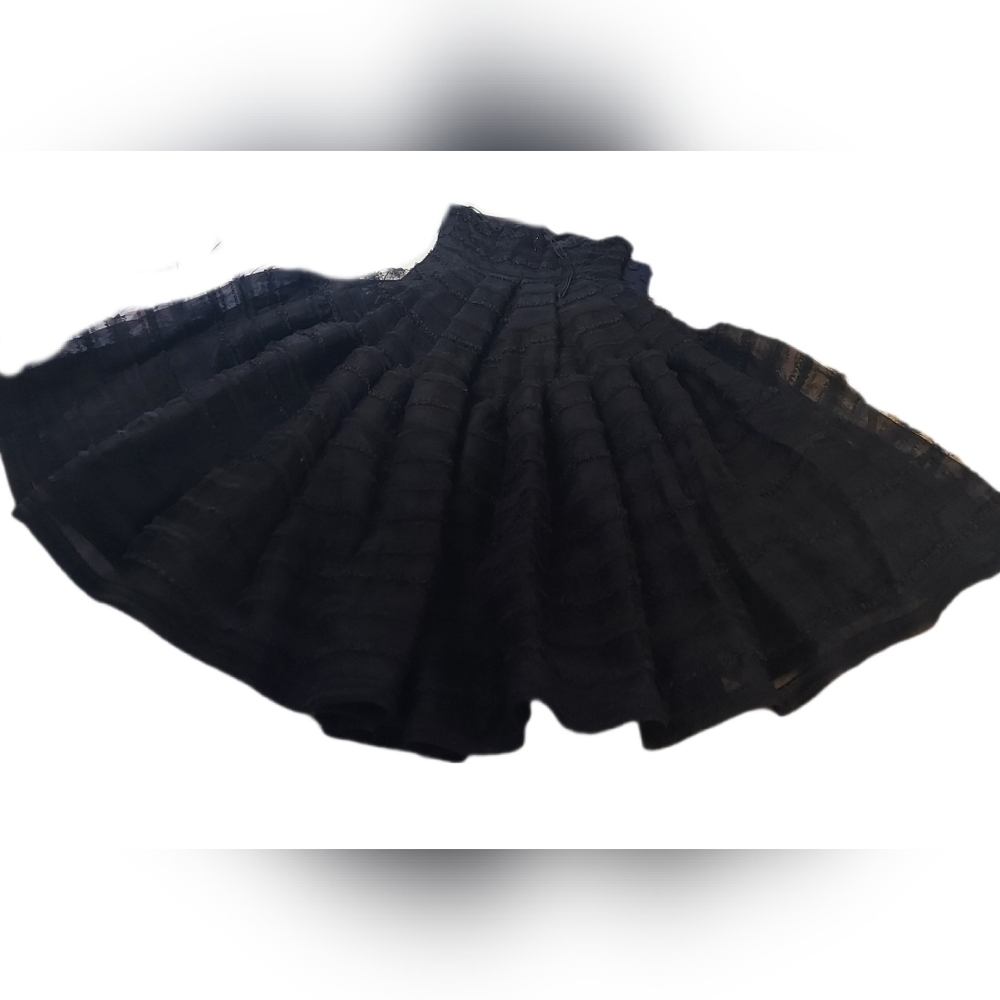 US M 8 $6,000 OSCAR DE LA RENTA STUNNING SILK BLACK BUBBLE HEM RUNWAY DRESS - Picture 9 of 13
